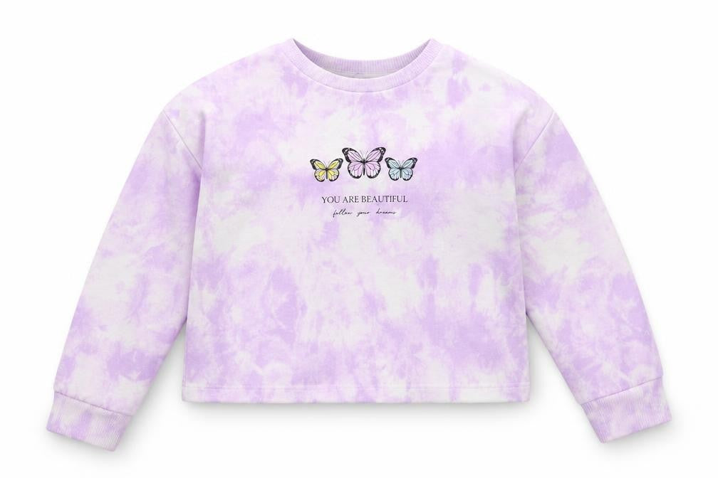 George Girls Purple Floral Polyester Pullover Sweatshirt Size 5-6 Years  Pullover - Butterfly