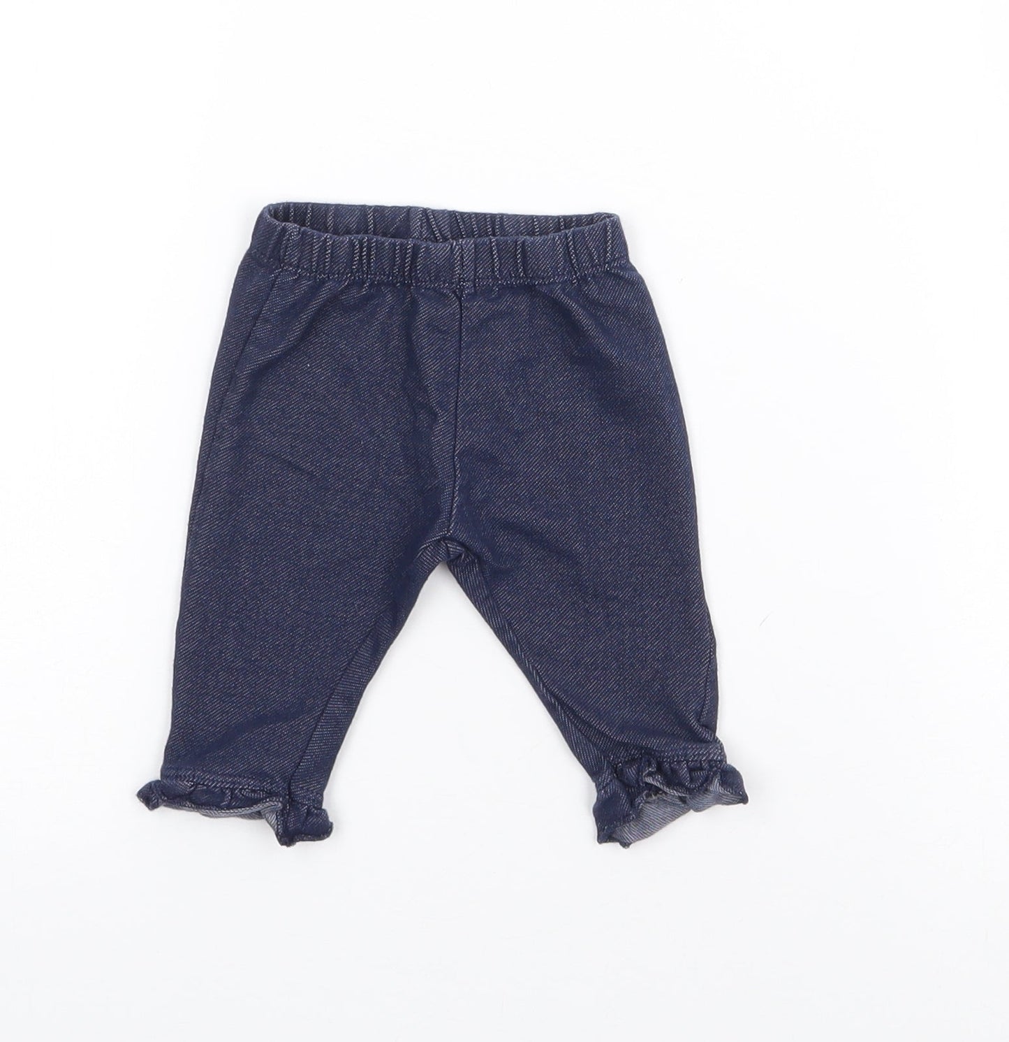 Dunnes Stores Baby Blue  Cotton Pedal Pusher Leggings Size 0-3 Months