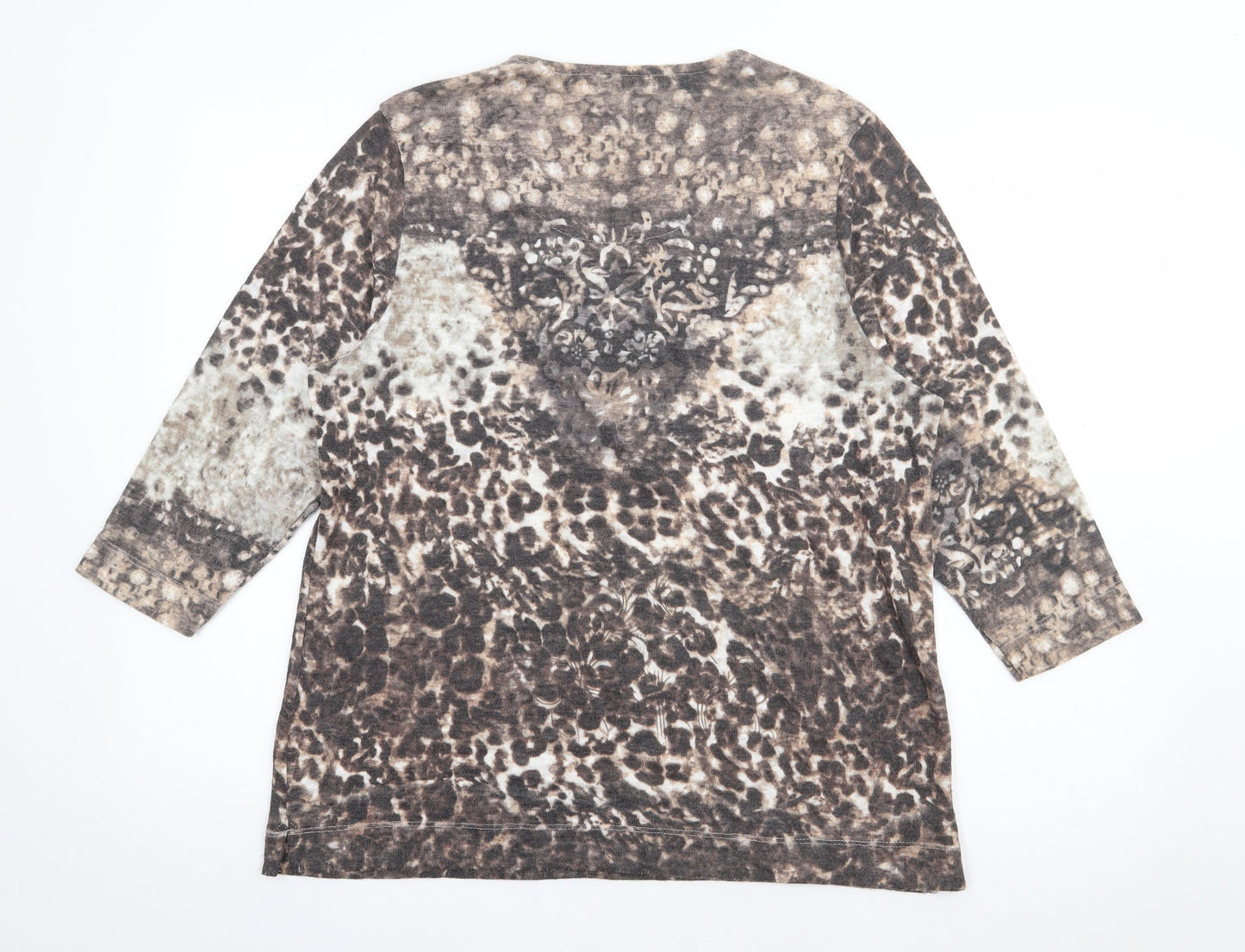 TIGI Womens Brown Scoop Neck  Polyester Pullover Jumper Size 18