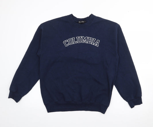 PRETTYLITTLETHING Womens Blue  Polyester Pullover Sweatshirt Size S