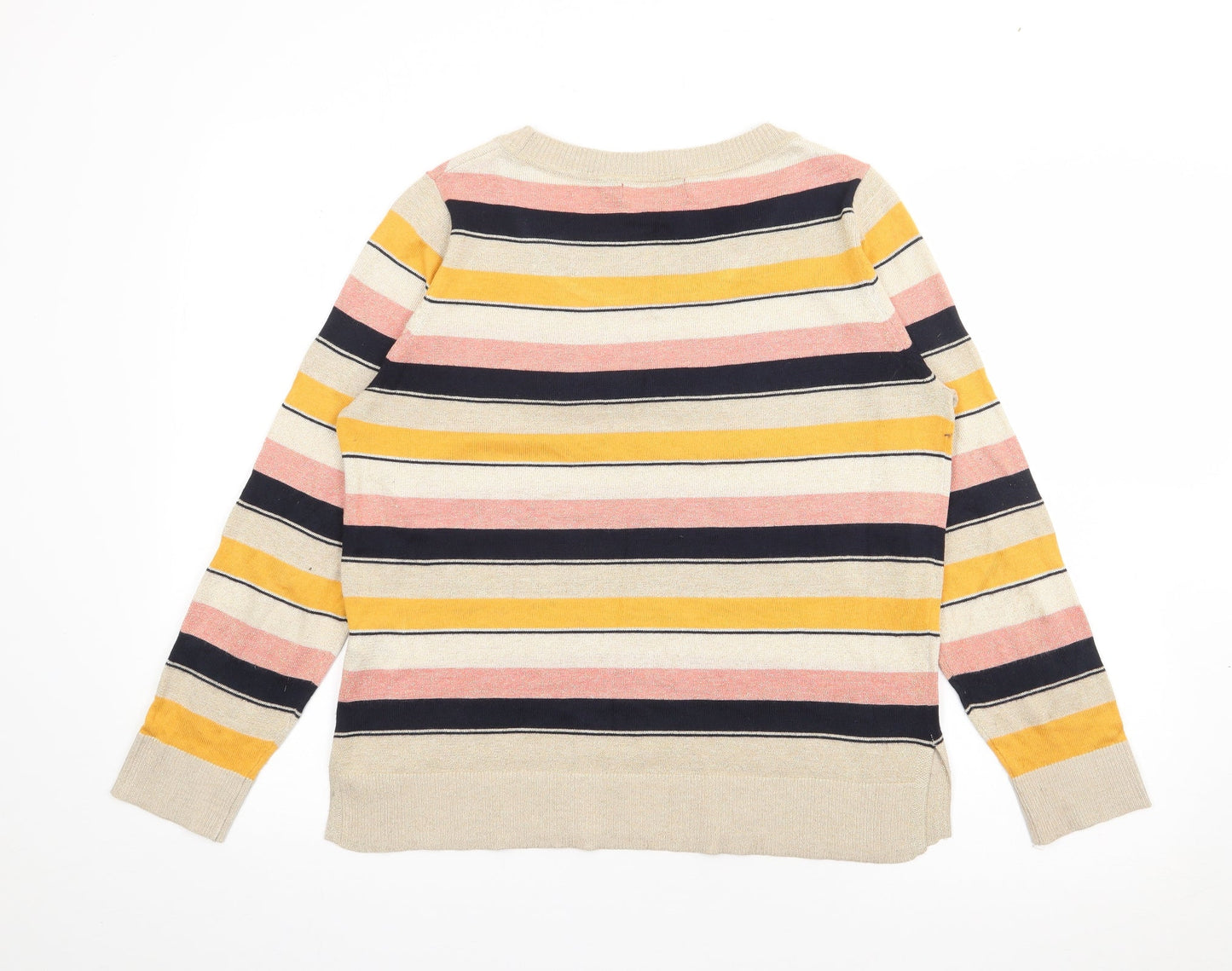 NEXT Womens Gold Scoop Neck  Polyester Pullover Jumper Size 12