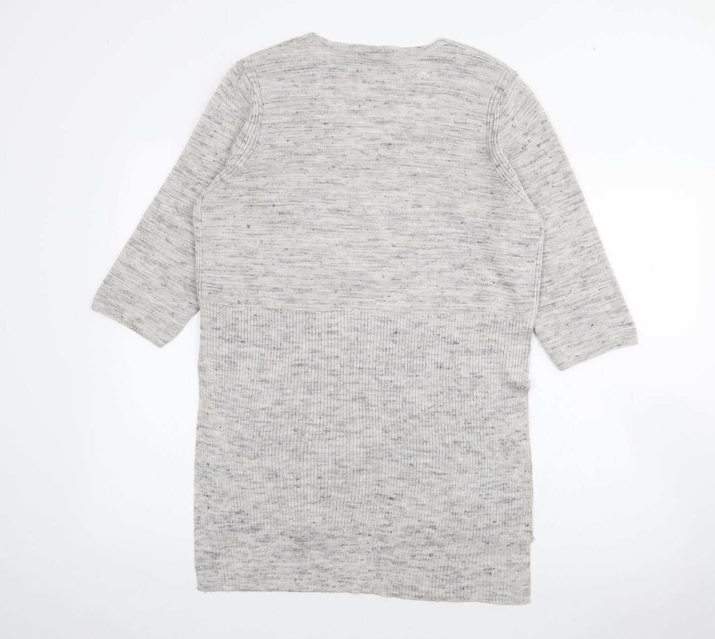 Per Una Womens Grey V-Neck  Acrylic Pullover Jumper Size L