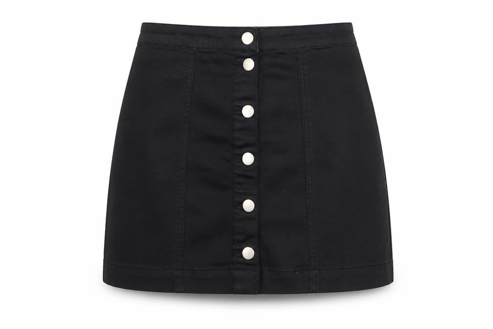 PRETTYLITTLETHING Womens Black  Polyester A-Line Skirt Size 10