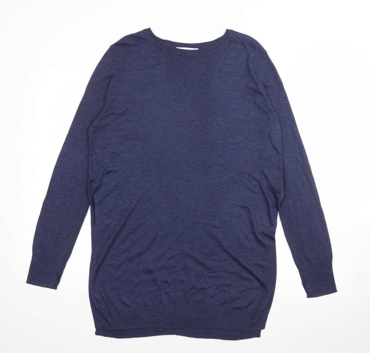 Zara Womens Blue Boat Neck  Viscose Pullover Jumper Size M