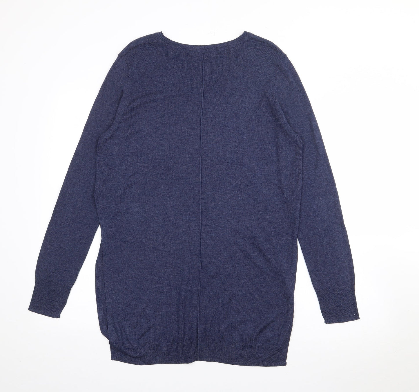 Zara Womens Blue Boat Neck  Viscose Pullover Jumper Size M