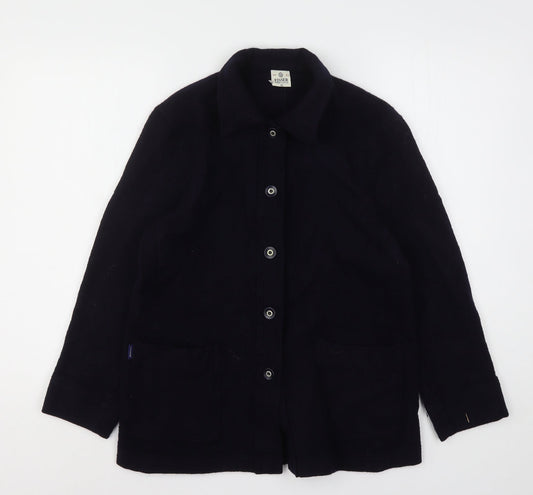 Fisser Womens Blue  Polyester Basic Button-Up Size 12 Collared