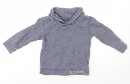 Tu Girls Blue  Cotton Pullover Jumper Size 9-12 Months
