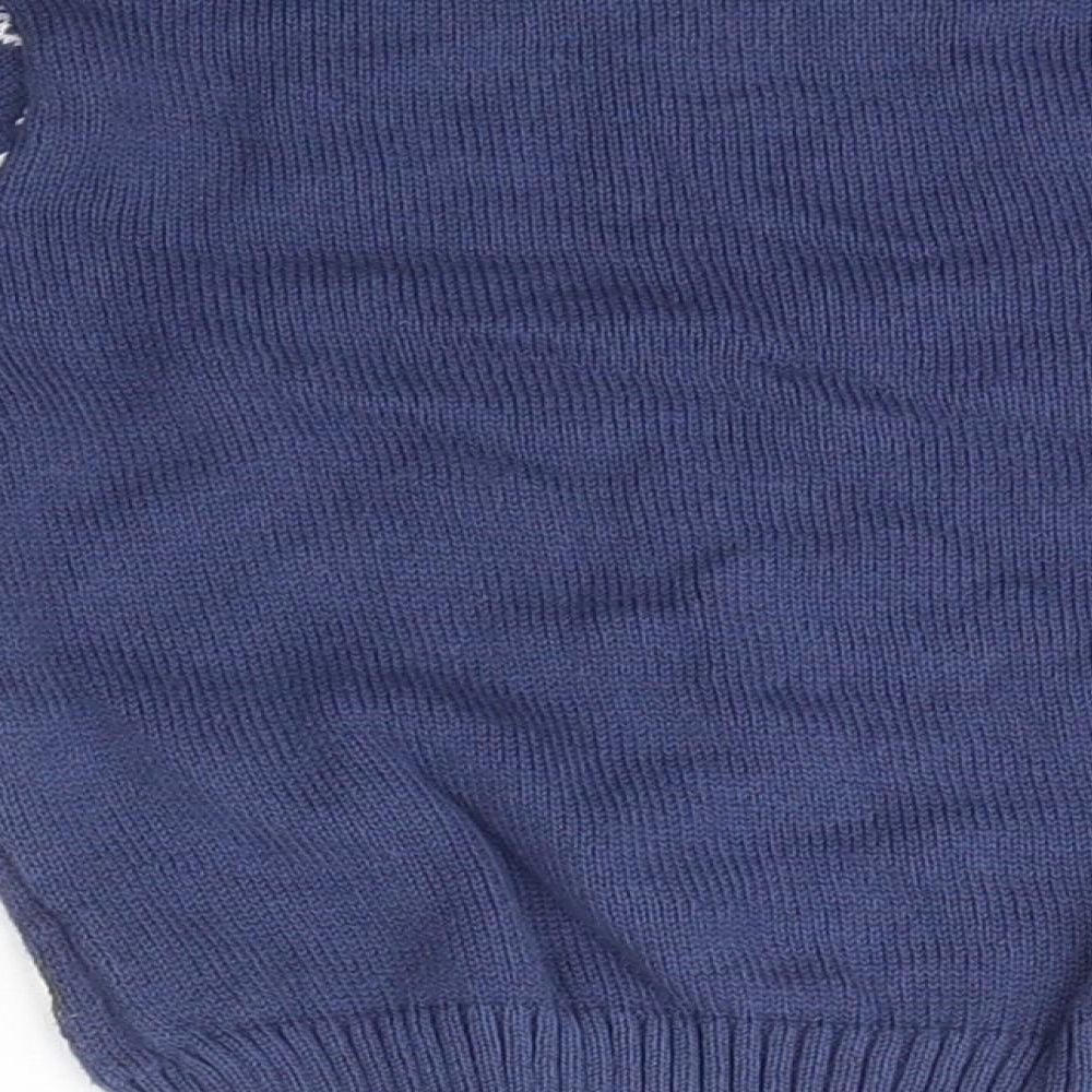 Disneyland Paris Boys Blue Fair Isle Cotton Pullover Jumper Size 6-9 Months   - Minnie Mouse