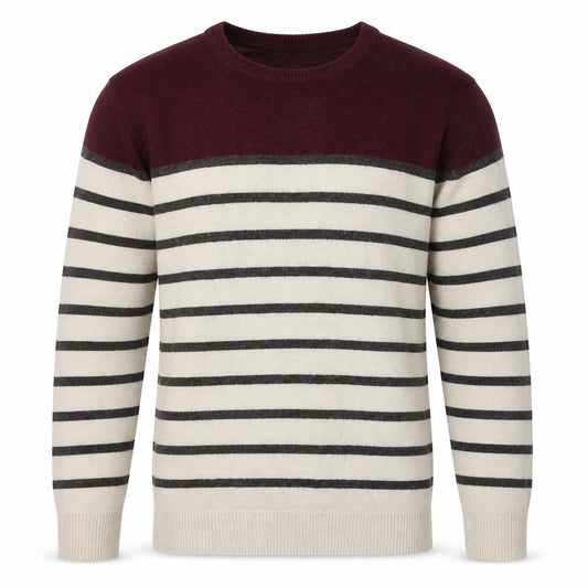 Cedarwood State Mens Multicoloured Round Neck Striped Acrylic Pullover Jumper Size M