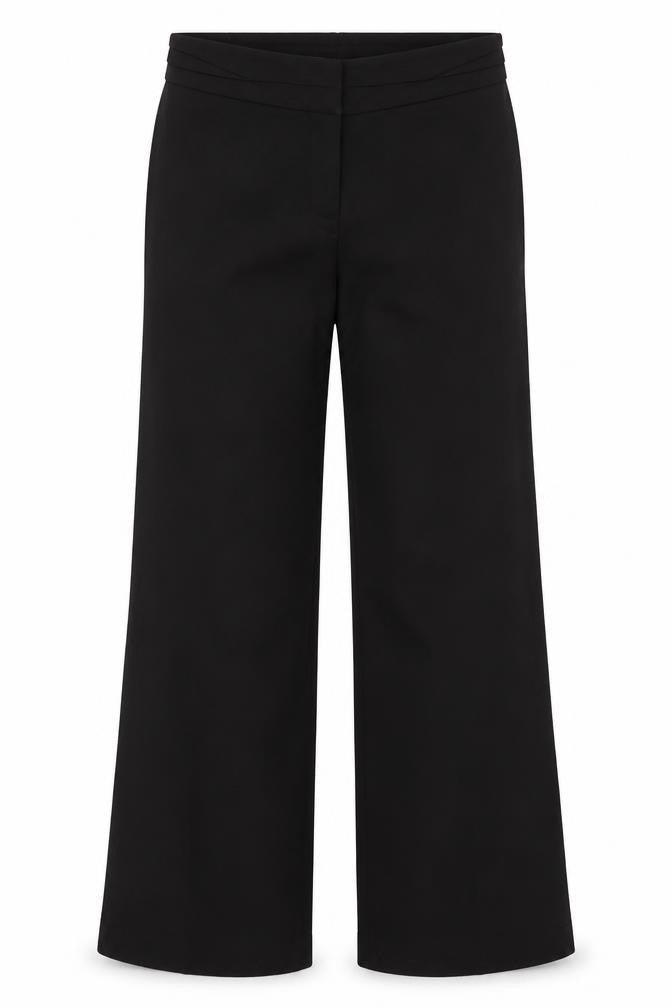 H&M Womens Black  Polyester Trousers  Size 8 L34 in Regular Hook & Eye