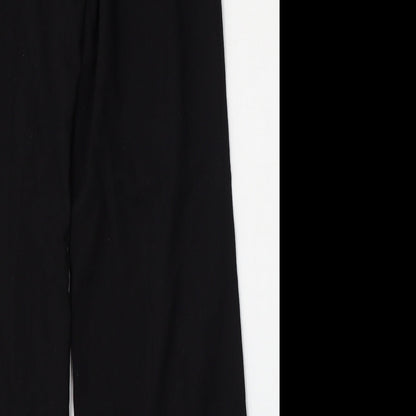 H&M Womens Black  Polyester Trousers  Size 8 L34 in Regular Hook & Eye