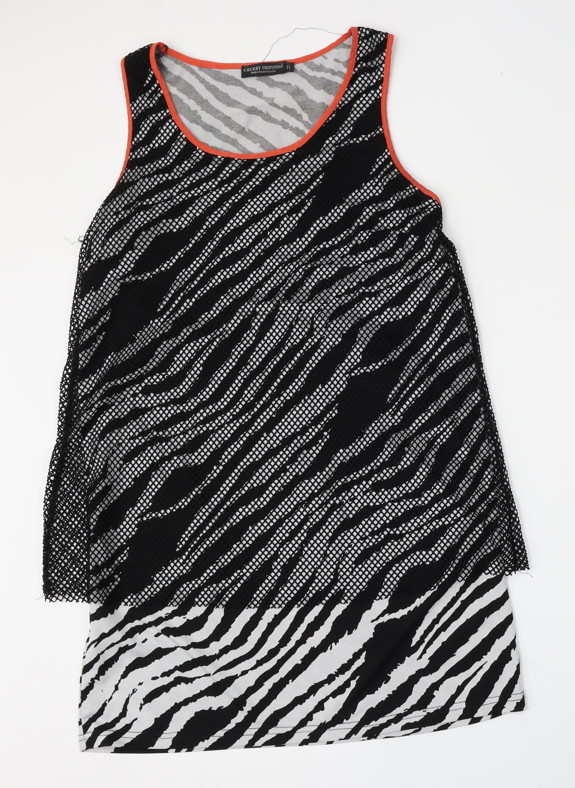 Cherry Couture Womens Multicoloured Animal Print Polyester Basic Tank Size L Round Neck