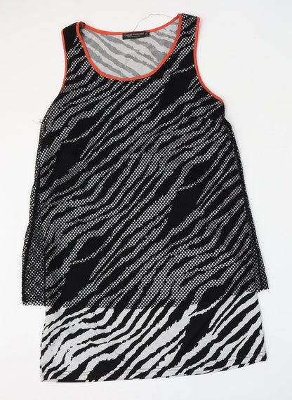 Cherry Couture Womens Multicoloured Animal Print Polyester Basic Tank Size L Round Neck