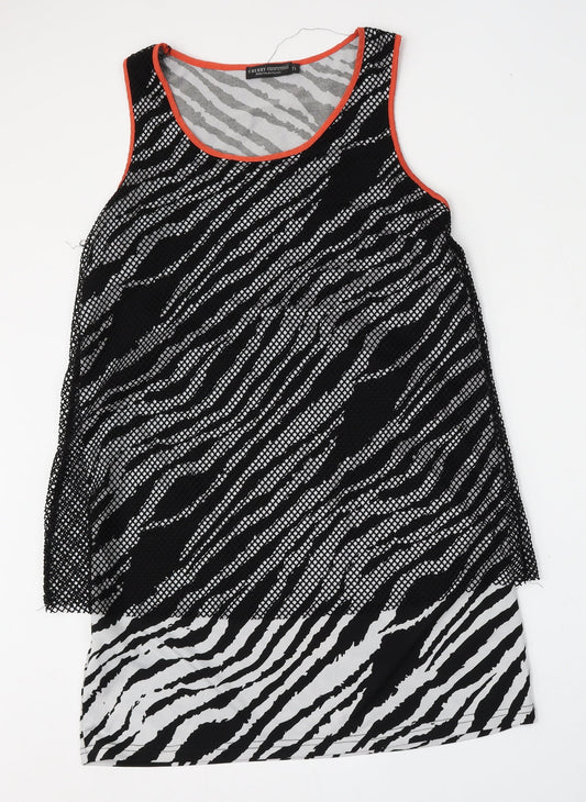Cherry Couture Womens Multicoloured Animal Print Polyester Basic Tank Size L Round Neck