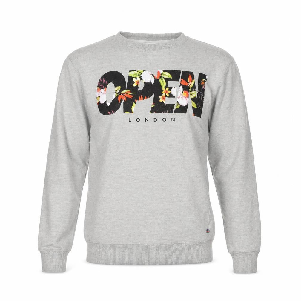 Open Mens Grey  Cotton Pullover Sweatshirt Size S