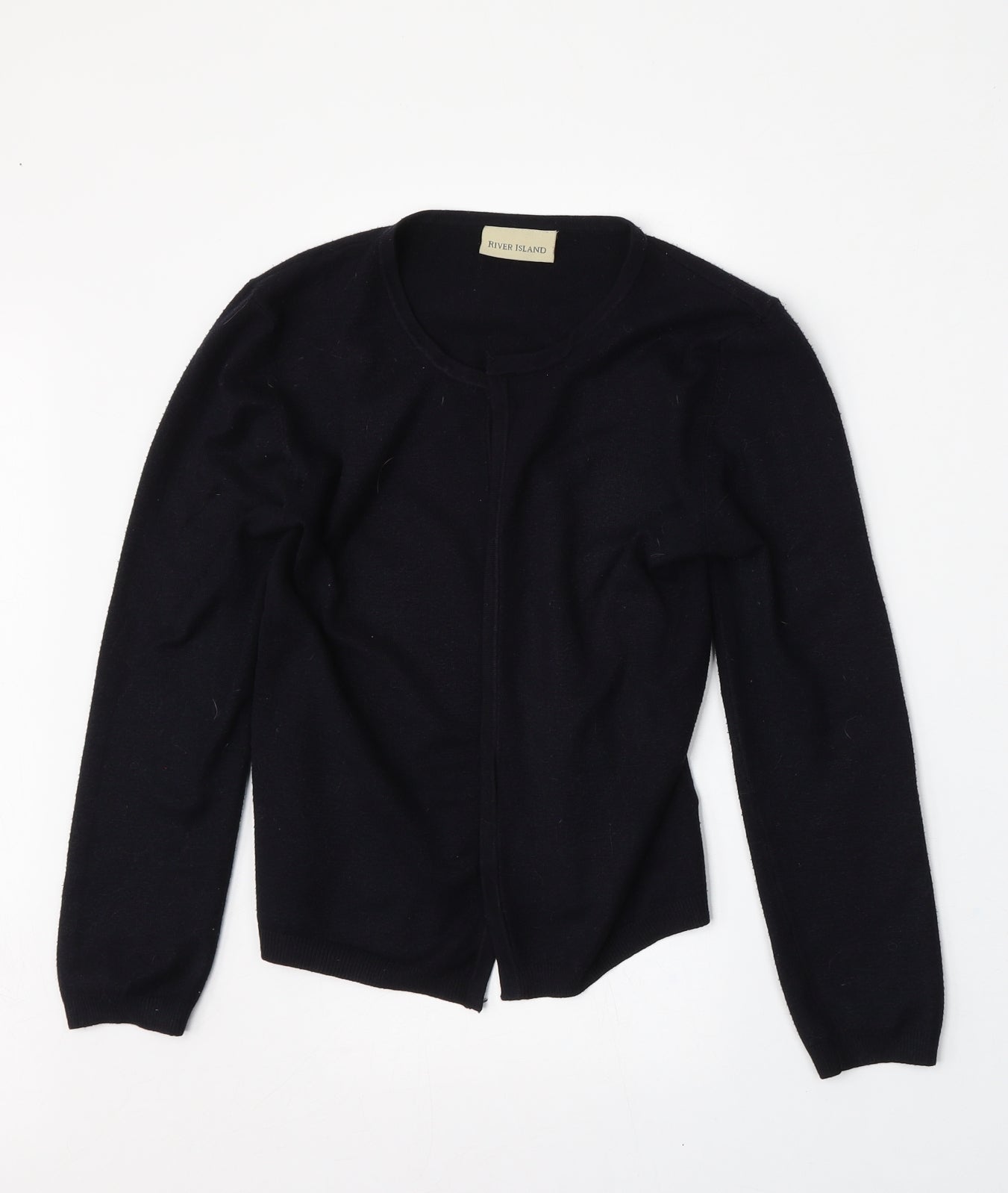 River Island Womens Black Round Neck  Acrylic Cardigan Jumper Size S