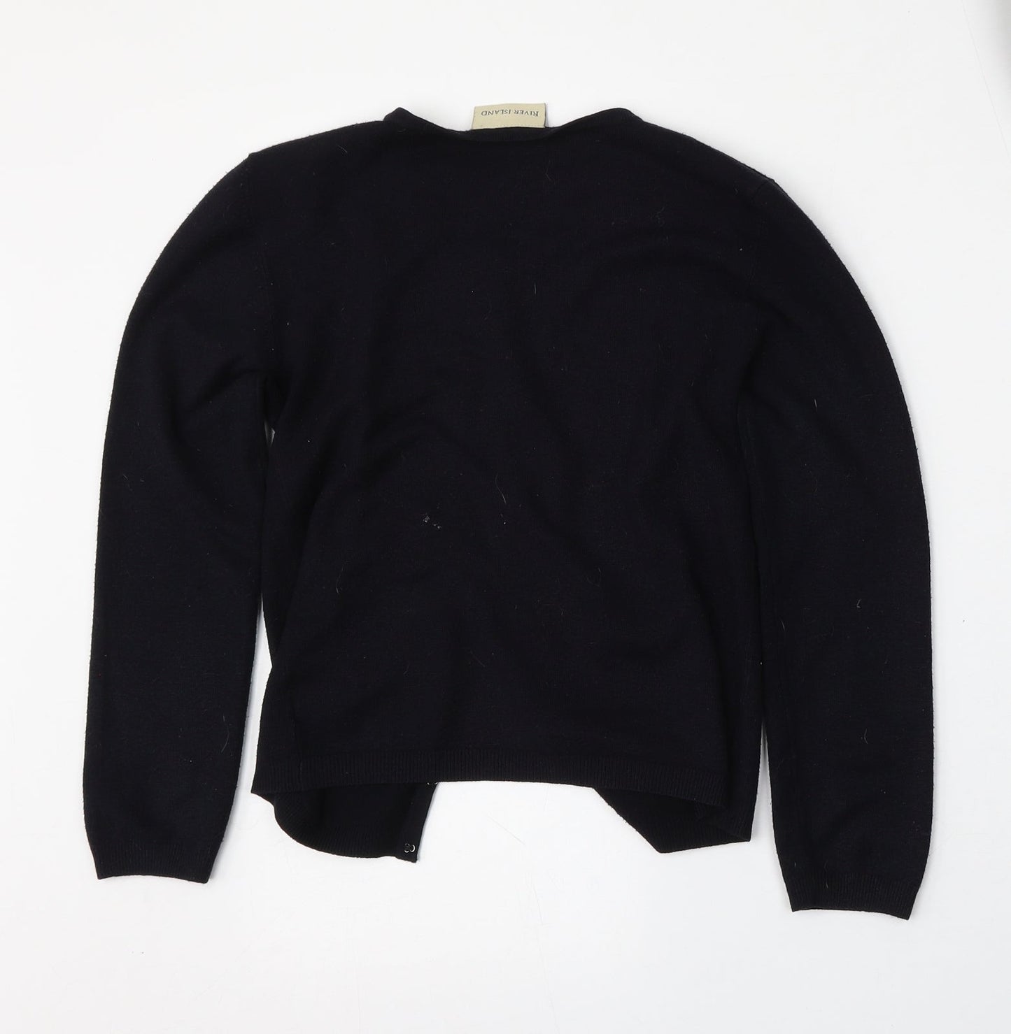 River Island Womens Black Round Neck  Acrylic Cardigan Jumper Size S
