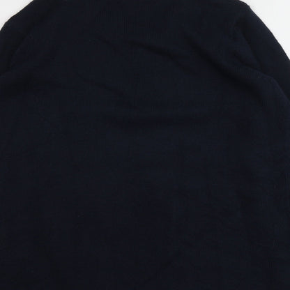 Classics Womens Blue V-Neck Plaid Acrylic Pullover Jumper Size 16