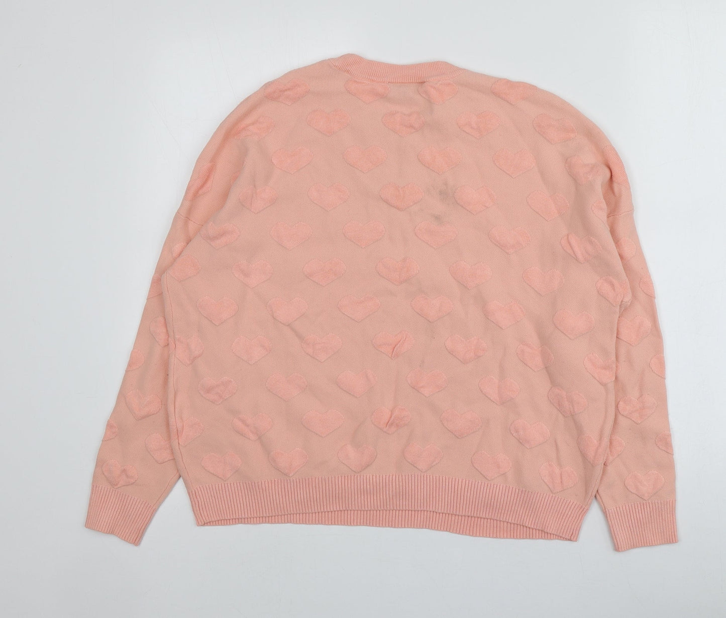 Topshop Womens Pink Round Neck  Viscose Pullover Jumper Size 10