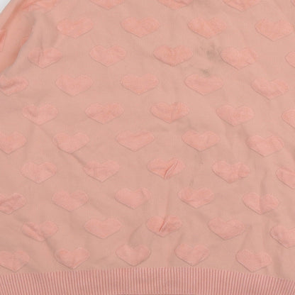 Topshop Womens Pink Round Neck  Viscose Pullover Jumper Size 10