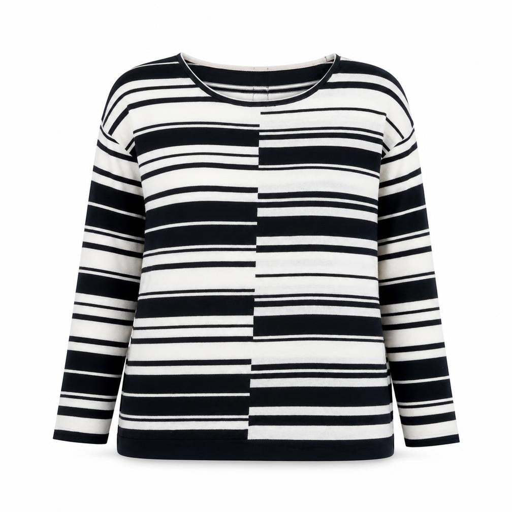 Wallis Womens Blue Striped Viscose Basic T-Shirt Size S Round Neck