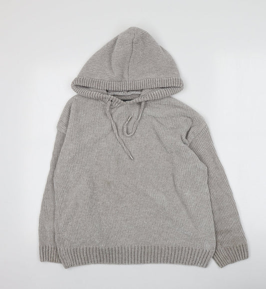 Primark Womens Grey  100% Polyester Pullover Hoodie Size XS