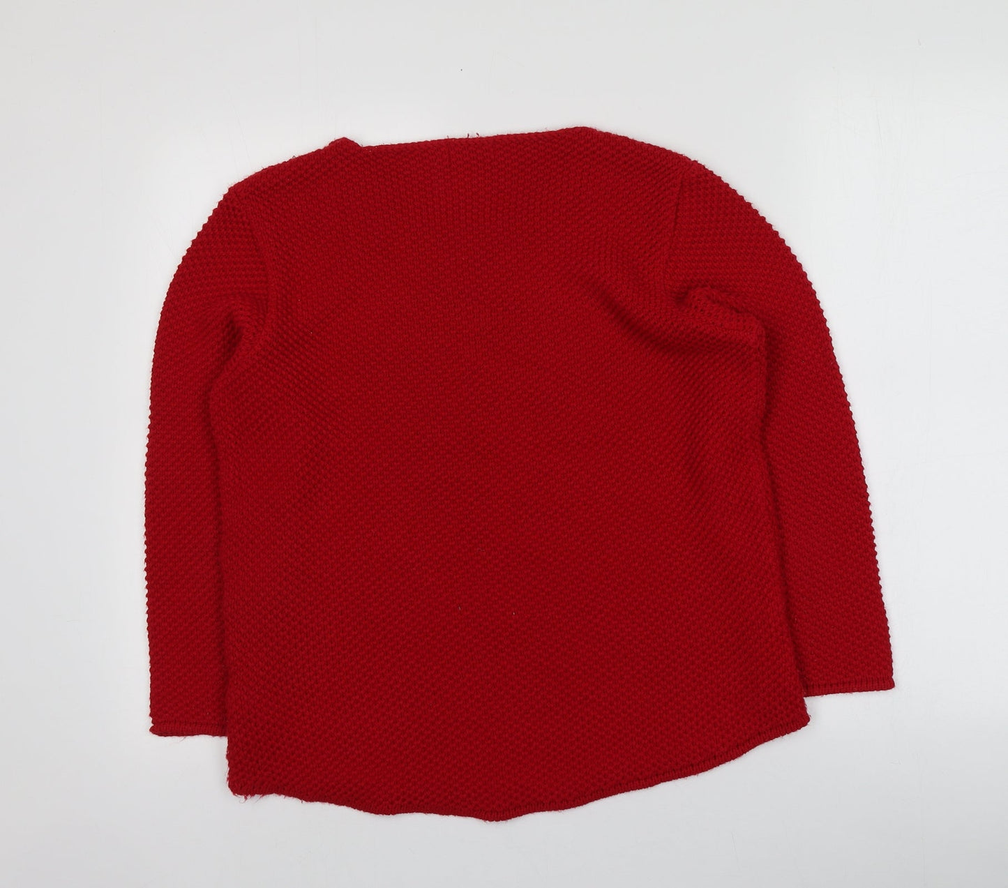 ENVY US Womens Red Round Neck  Acrylic Pullover Jumper Size L