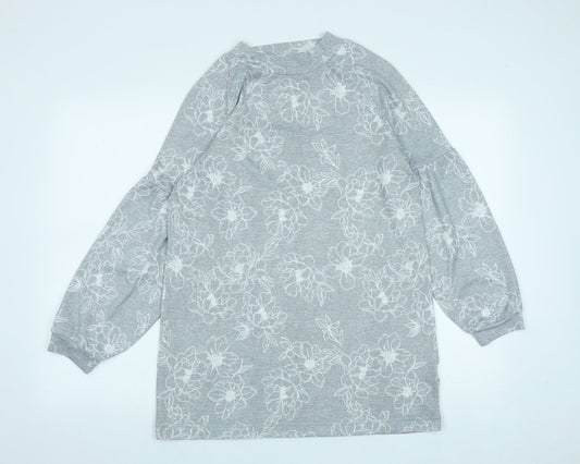 Marks and Spencer Womens Green Round Neck Floral Polyester Pullover Jumper Size 10