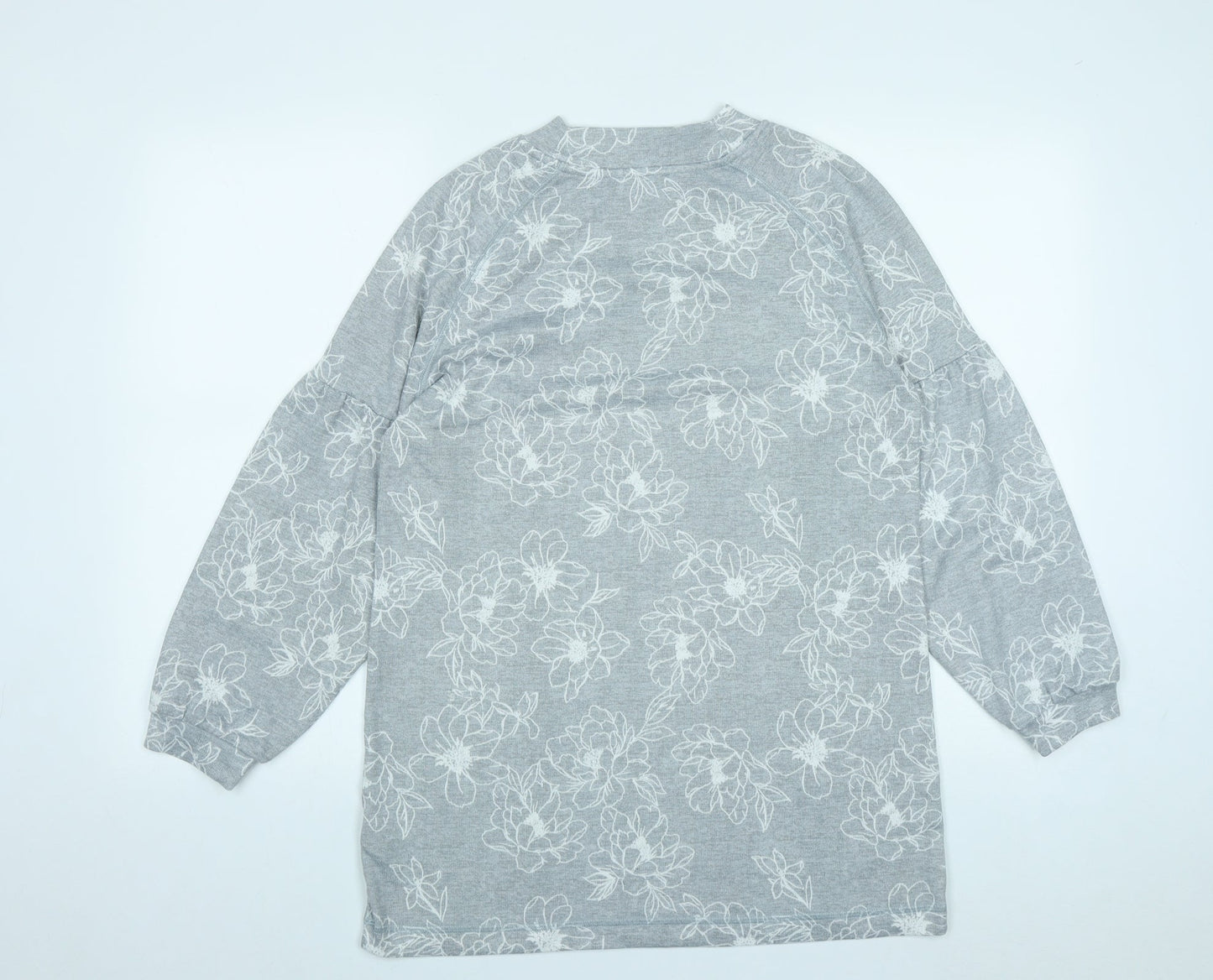 Marks and Spencer Womens Green Round Neck Floral Polyester Pullover Jumper Size 10