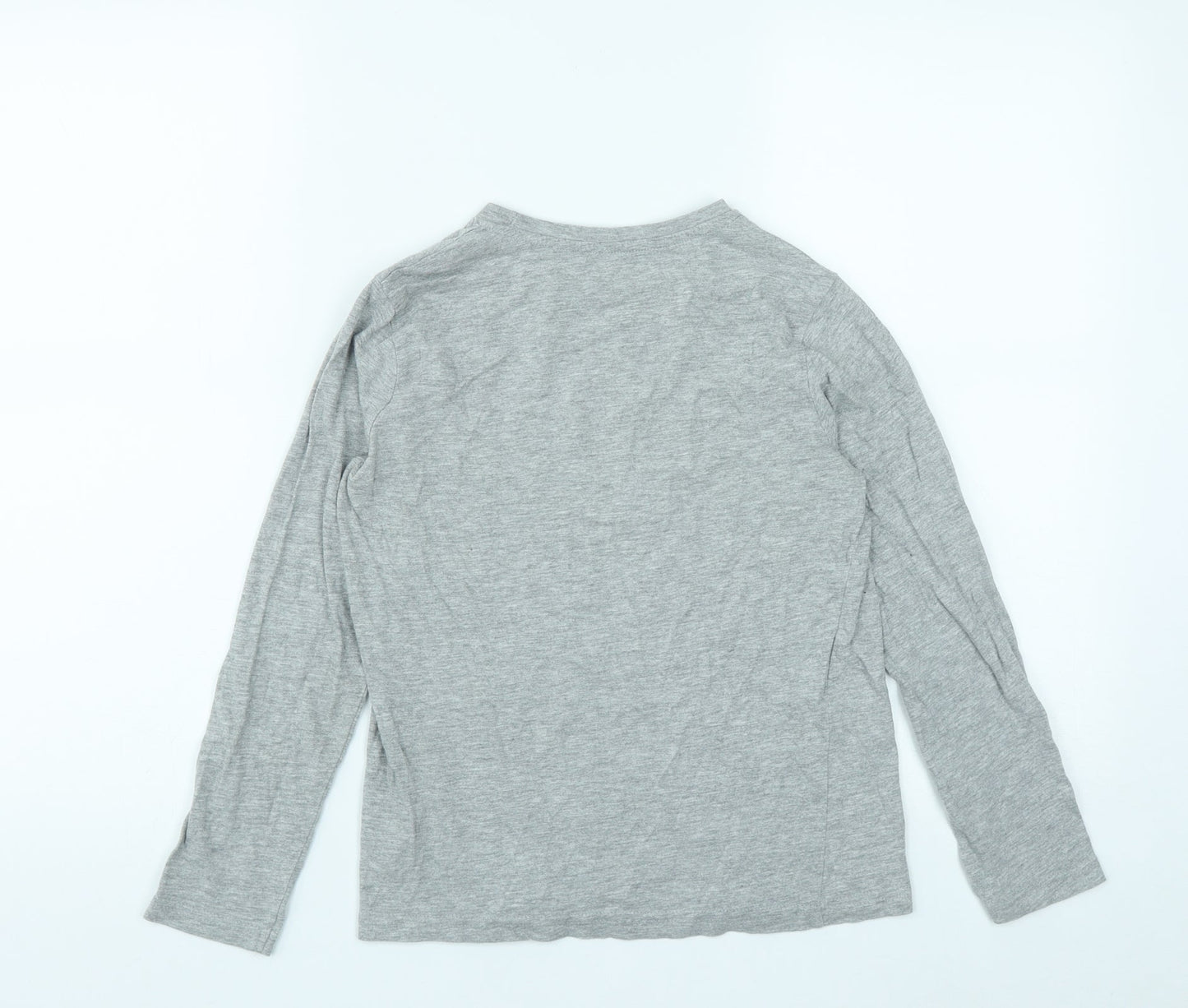 Destination Boys Grey  Cotton Basic Casual Size 9-10 Years Round Neck