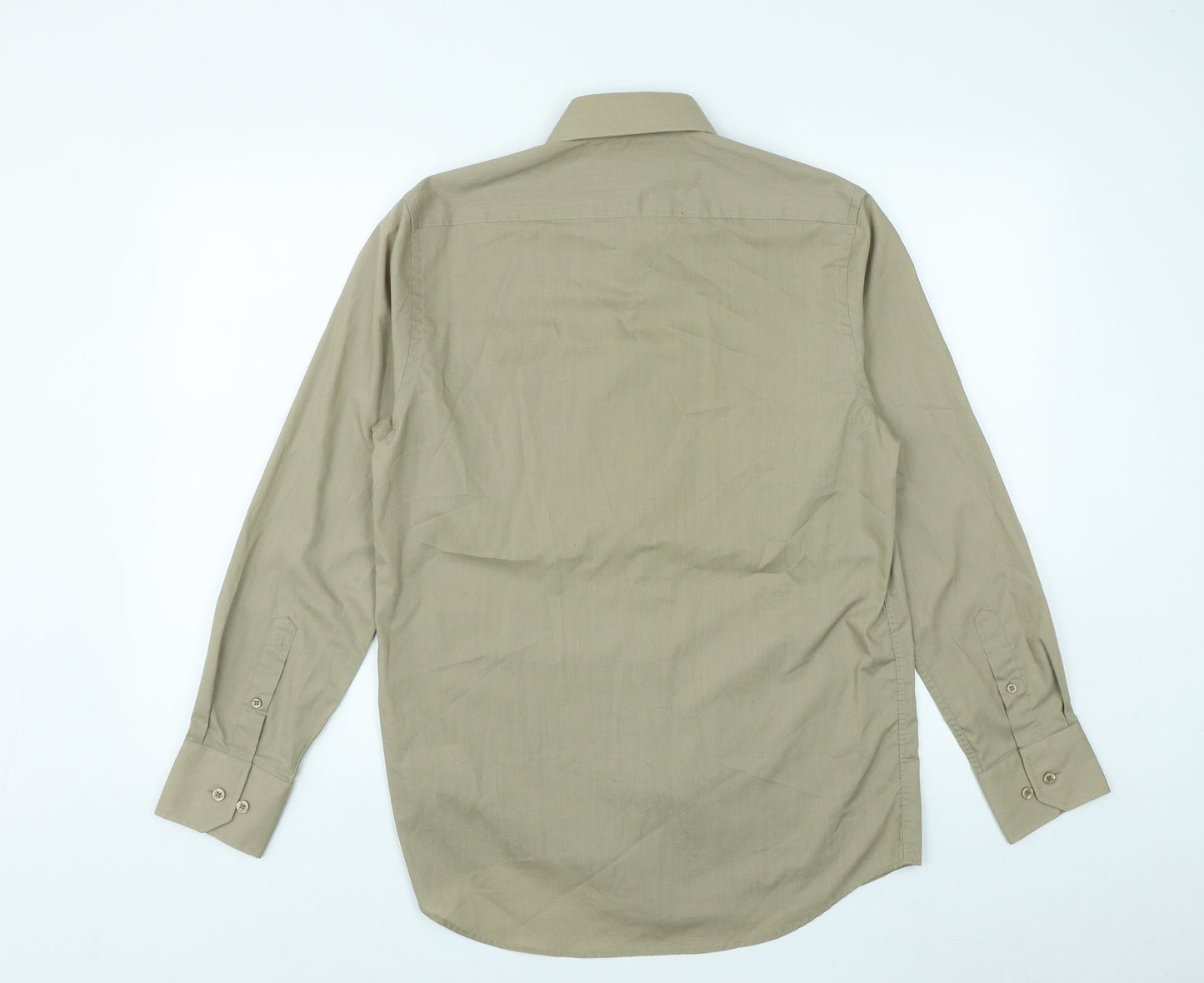 Burton Mens Brown  Polyester  Button-Up Size 14.5 Collared Button