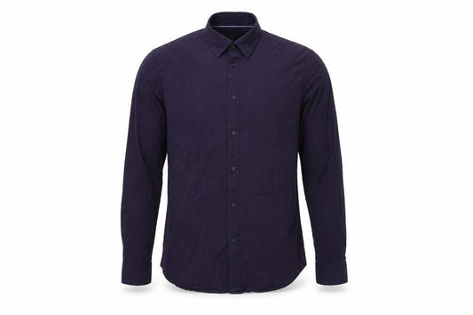 Marks & Spencer Mens Purple Plaid Cotton  Button-Up Size M Collared Button