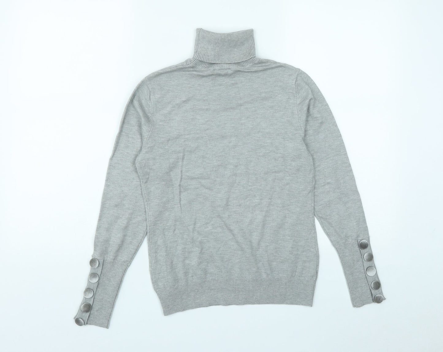 Savida Womens Grey Roll Neck  Viscose Pullover Jumper Size S