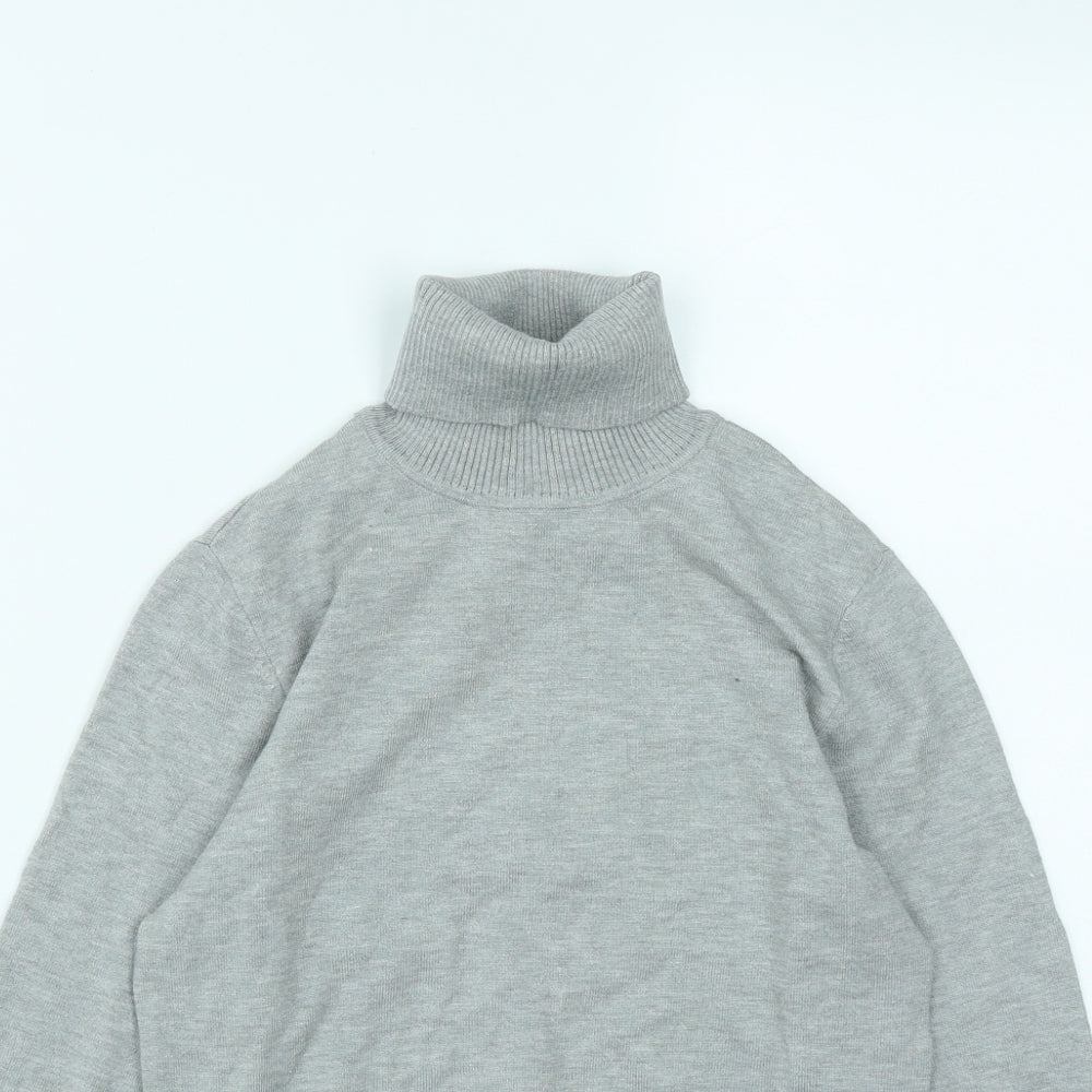 Savida Womens Grey Roll Neck  Viscose Pullover Jumper Size S