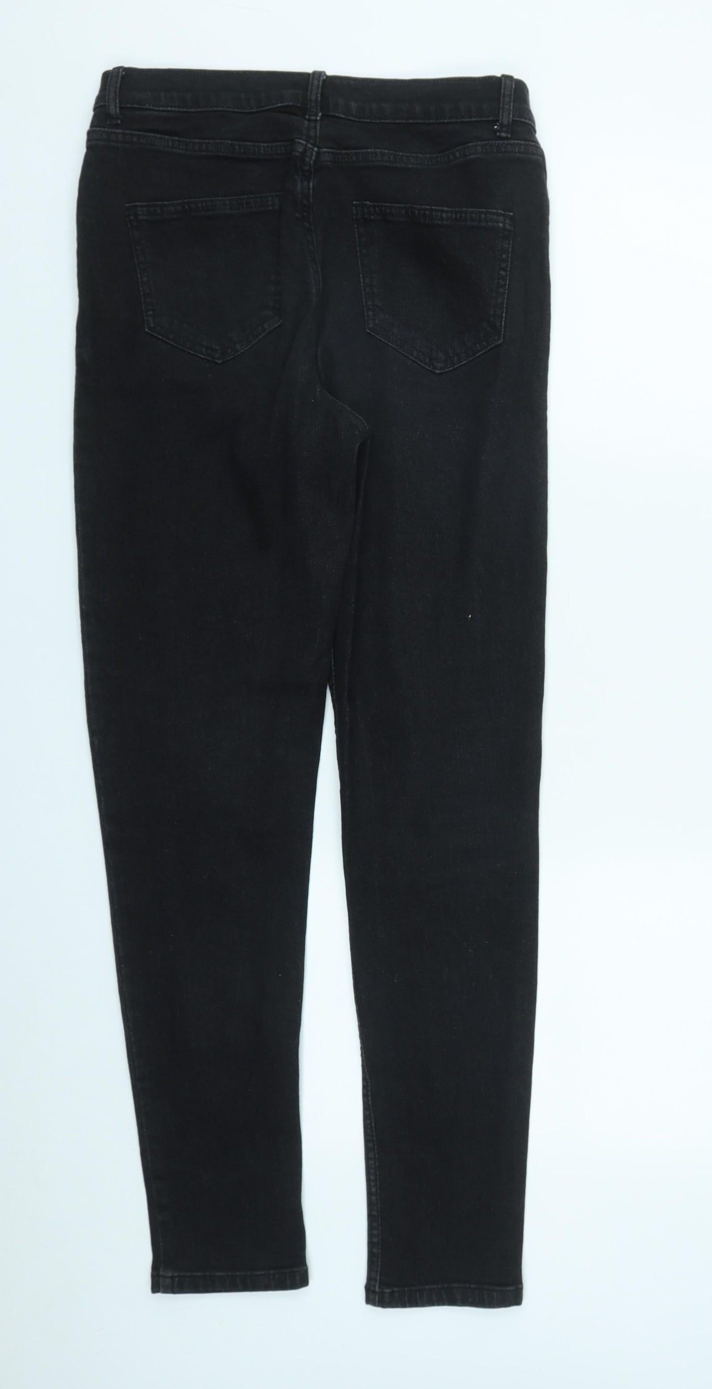 Marks and Spencer Womens Black  Cotton Skinny Jeans Size 10 L29 in Regular Zip