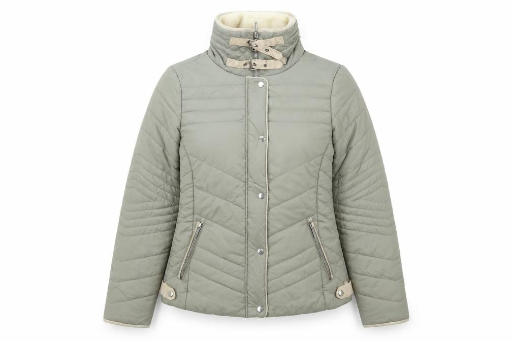 New Look Womens Beige   Quilted Coat Size 10  Zip