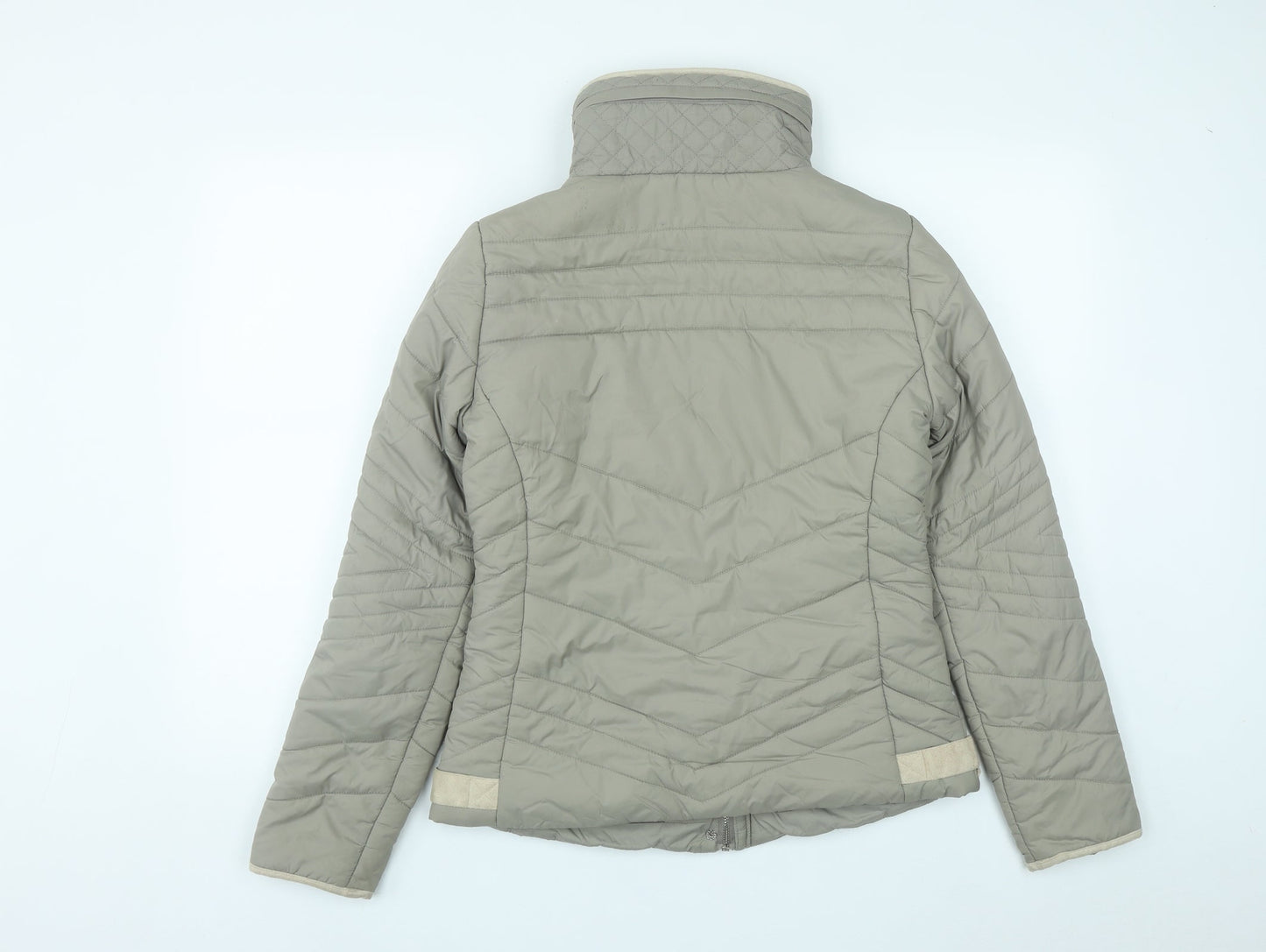 New Look Womens Beige   Quilted Coat Size 10  Zip