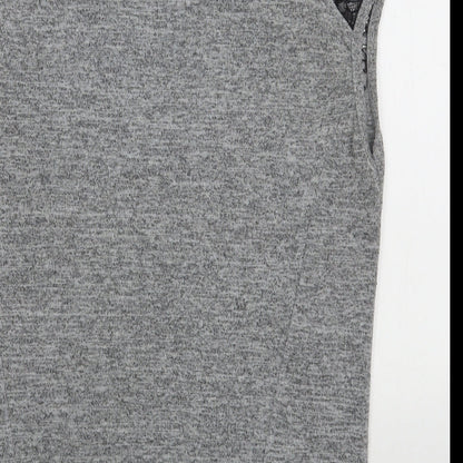 Miss Selfridge Womens Grey  Polyester Basic T-Shirt Size 6 Boat Neck