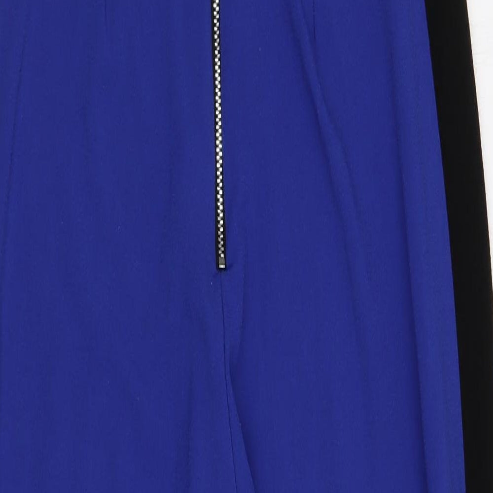 Missguided Womens Blue  Polyester Trousers Outfit/Set Size 10  Zip