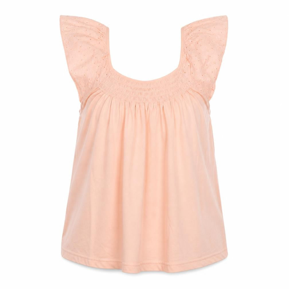 Dunnes Stores Womens Pink  100% Cotton Basic Blouse Size L Scoop Neck