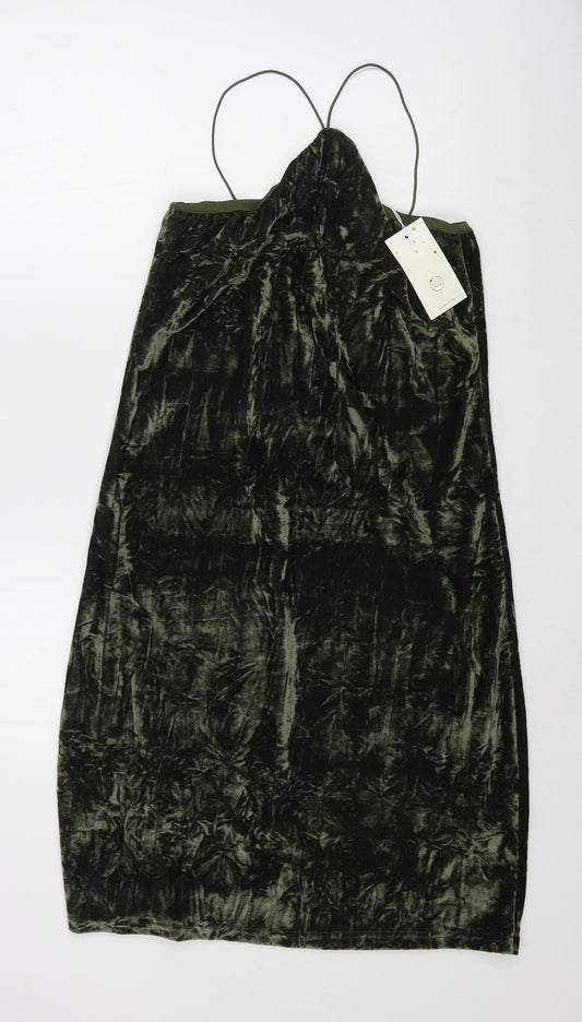 JCL Womens Green  Polyester A-Line  Size M  Halter Pullover