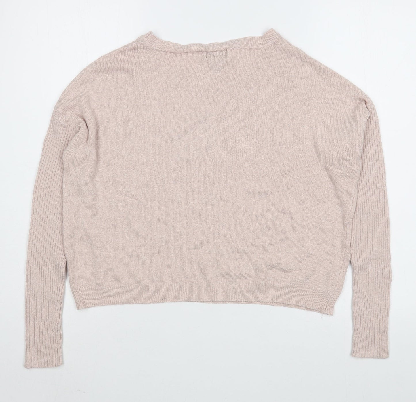 Cashel Womens Pink Boat Neck  Viscose Pullover Jumper Size L