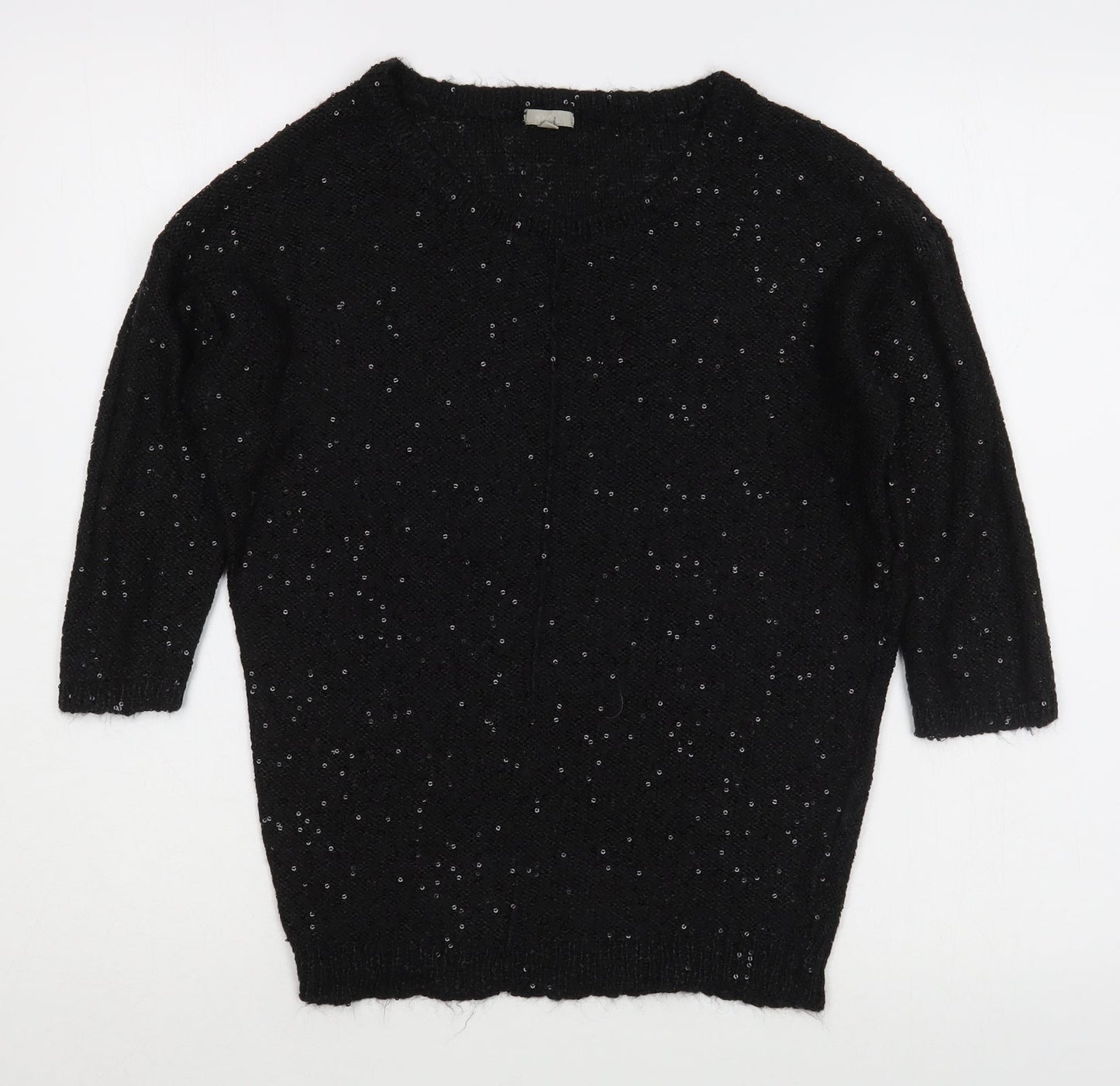 OVS Womens Black Round Neck  Polyester Pullover Jumper Size S