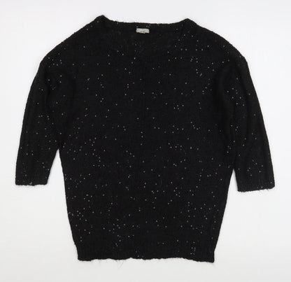 OVS Womens Black Round Neck  Polyester Pullover Jumper Size S