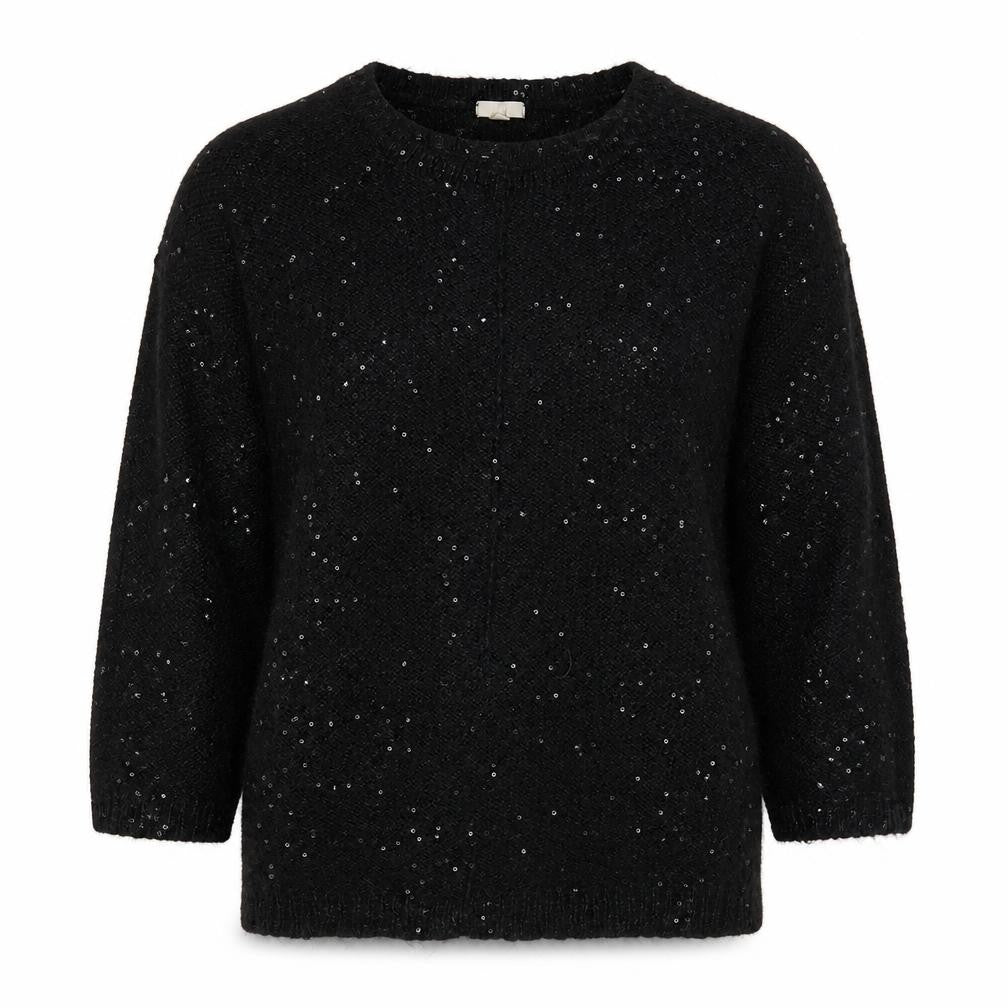 OVS Womens Black Round Neck  Polyester Pullover Jumper Size S