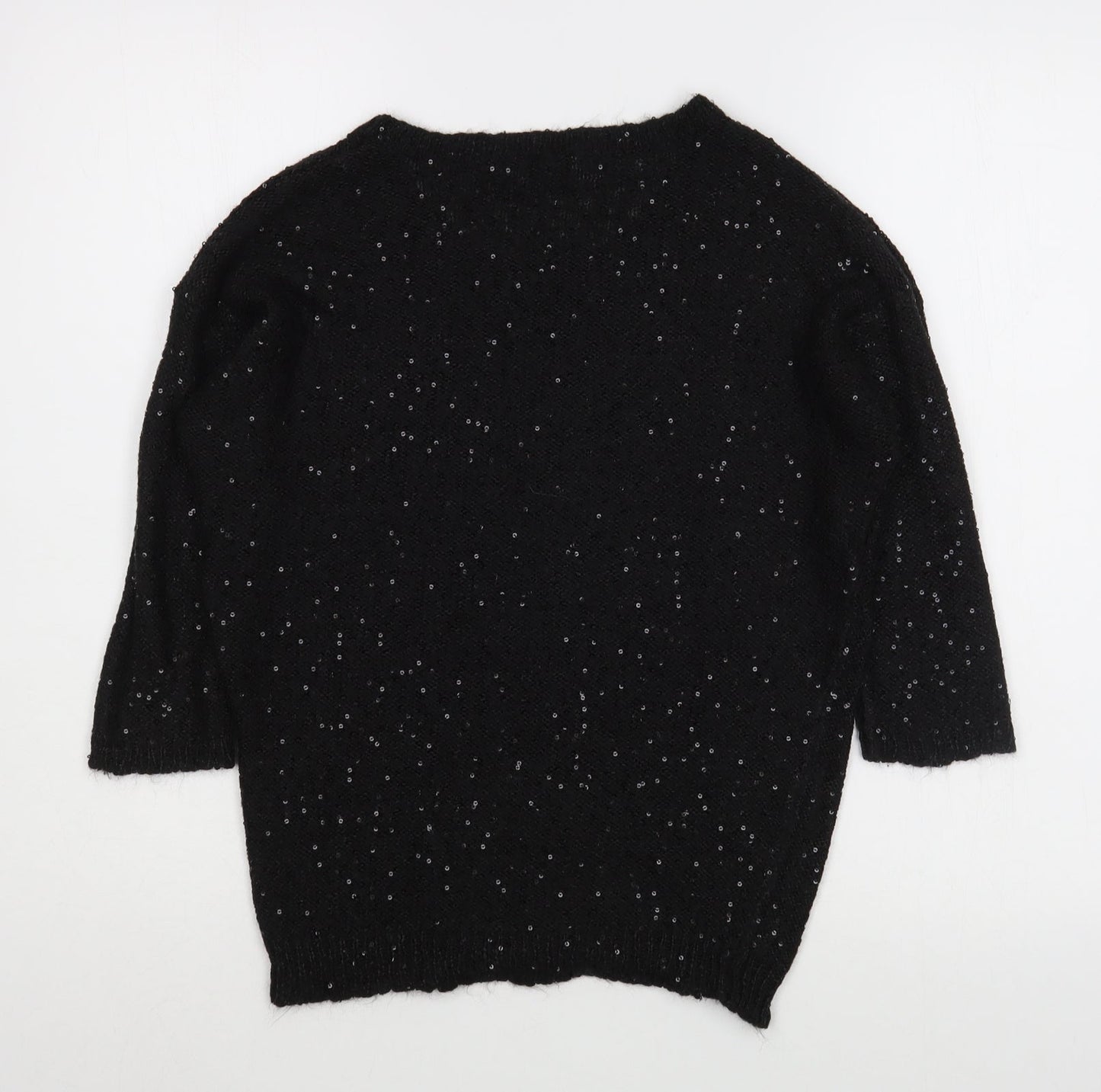 OVS Womens Black Round Neck  Polyester Pullover Jumper Size S