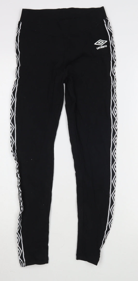 Umbro Womens Black  Cotton Jogger Leggings Size XS L25 in
