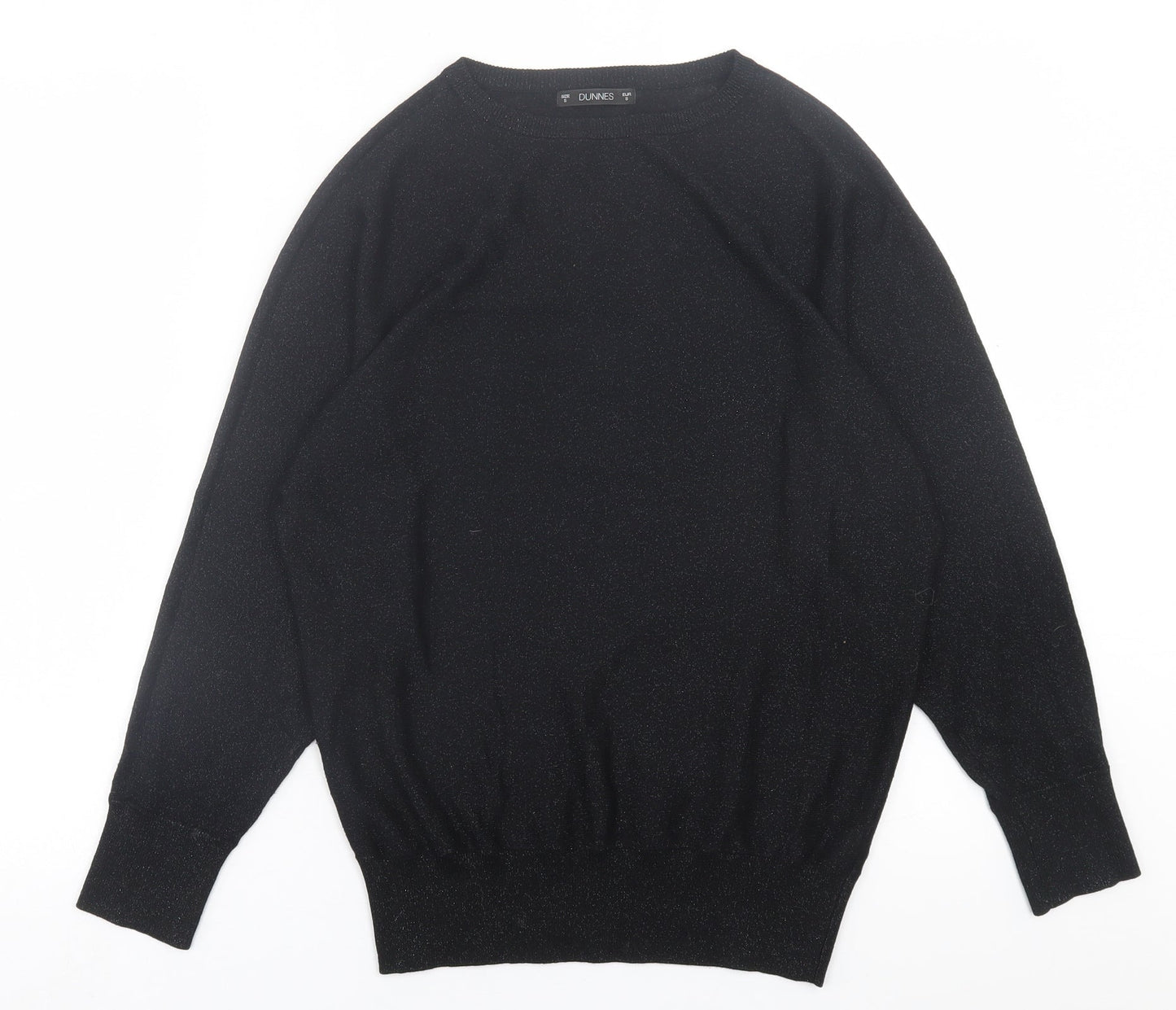 Dunnes Stores Womens Black Crew Neck  Viscose Pullover Jumper Size S