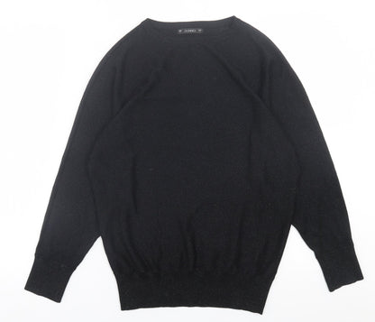 Dunnes Womens Black Crew Neck  Viscose Pullover Jumper Size S