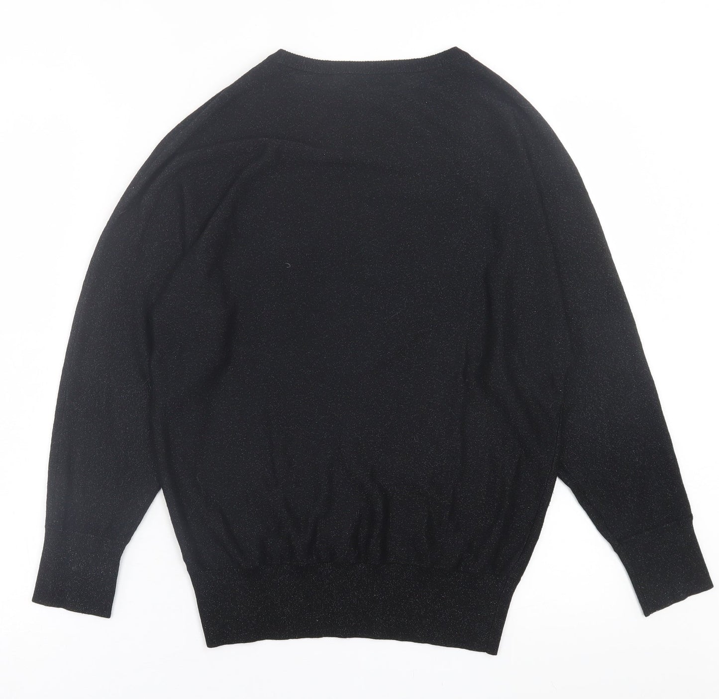 Dunnes Stores Womens Black Crew Neck  Viscose Pullover Jumper Size S